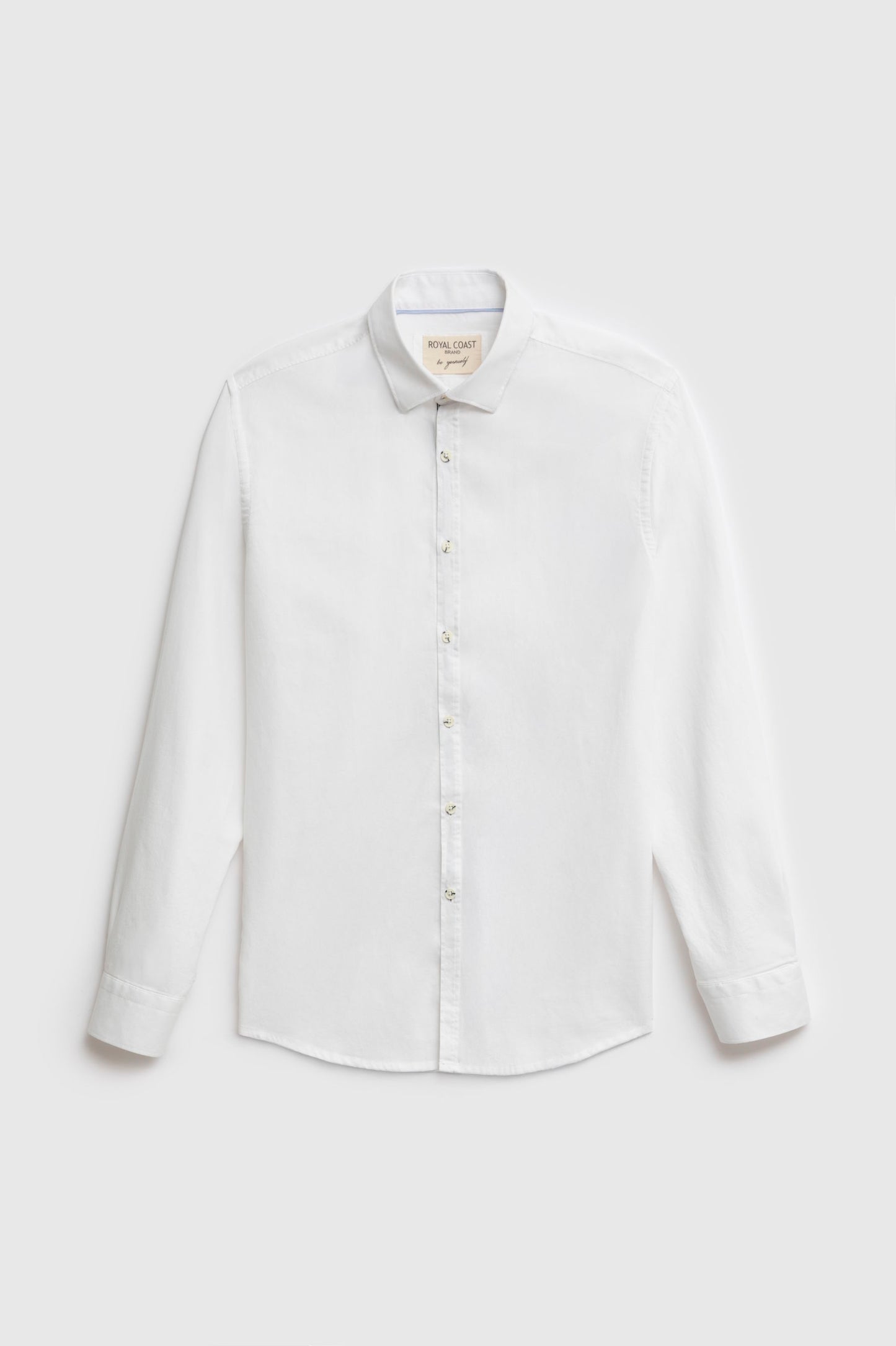Camicia in 100% oxford di cotone con collo clip down