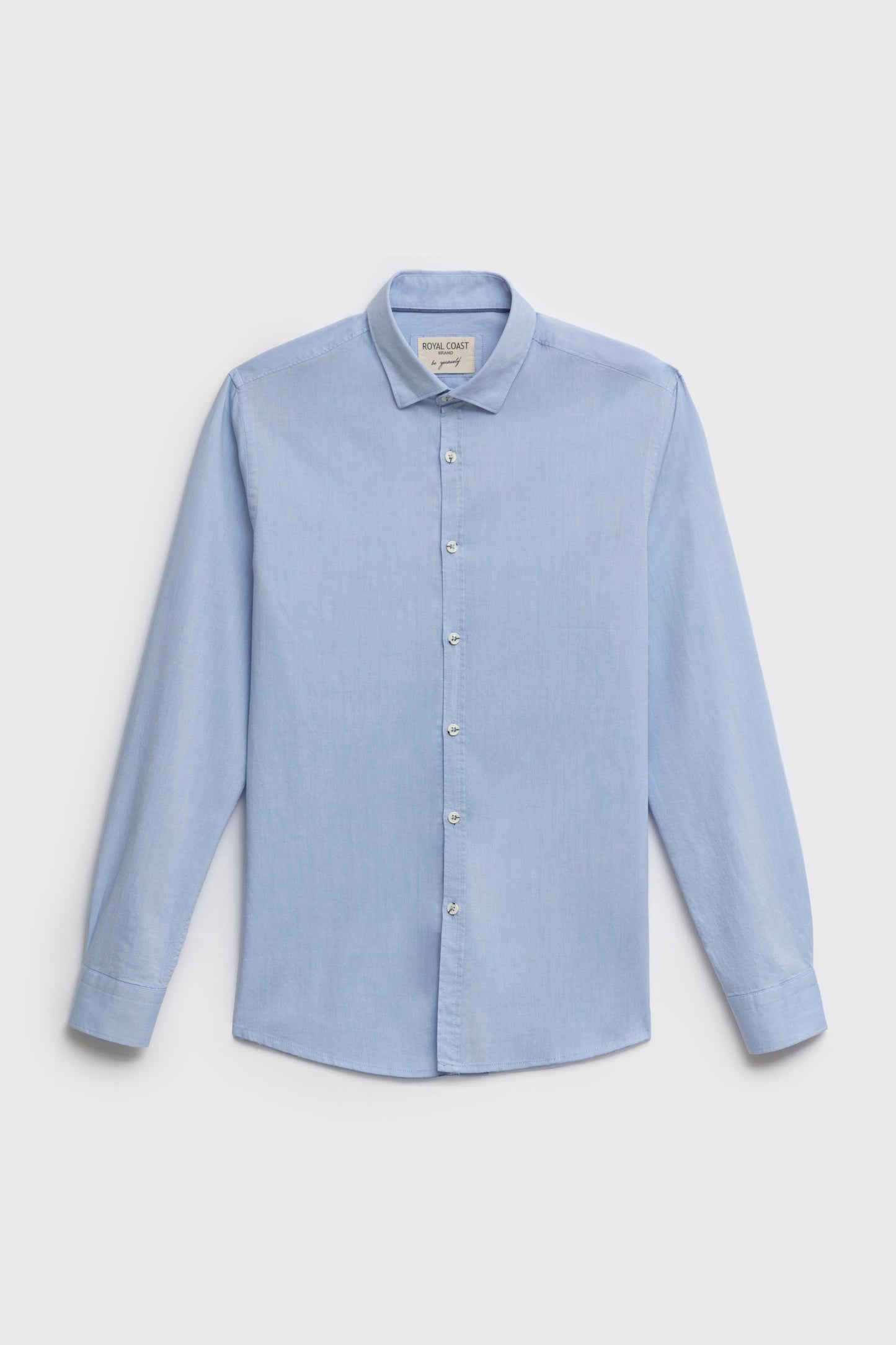 Camicia in 100% oxford di cotone con collo clip down