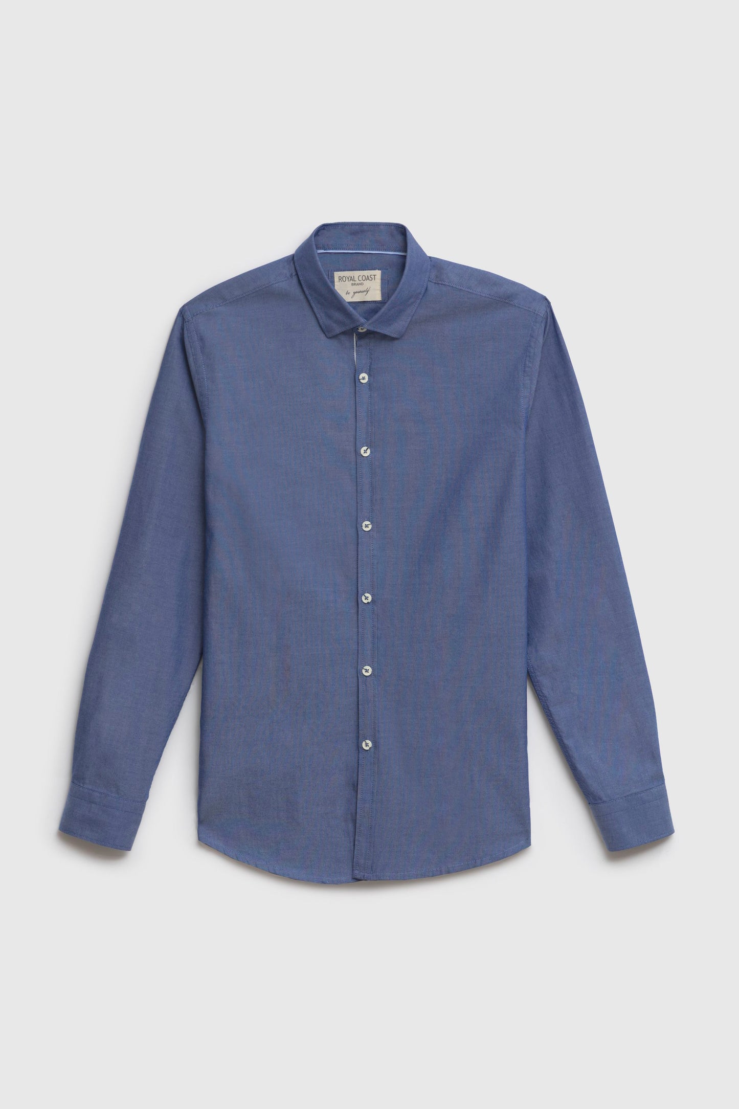 Camicia in 100% oxford di cotone con collo clip down