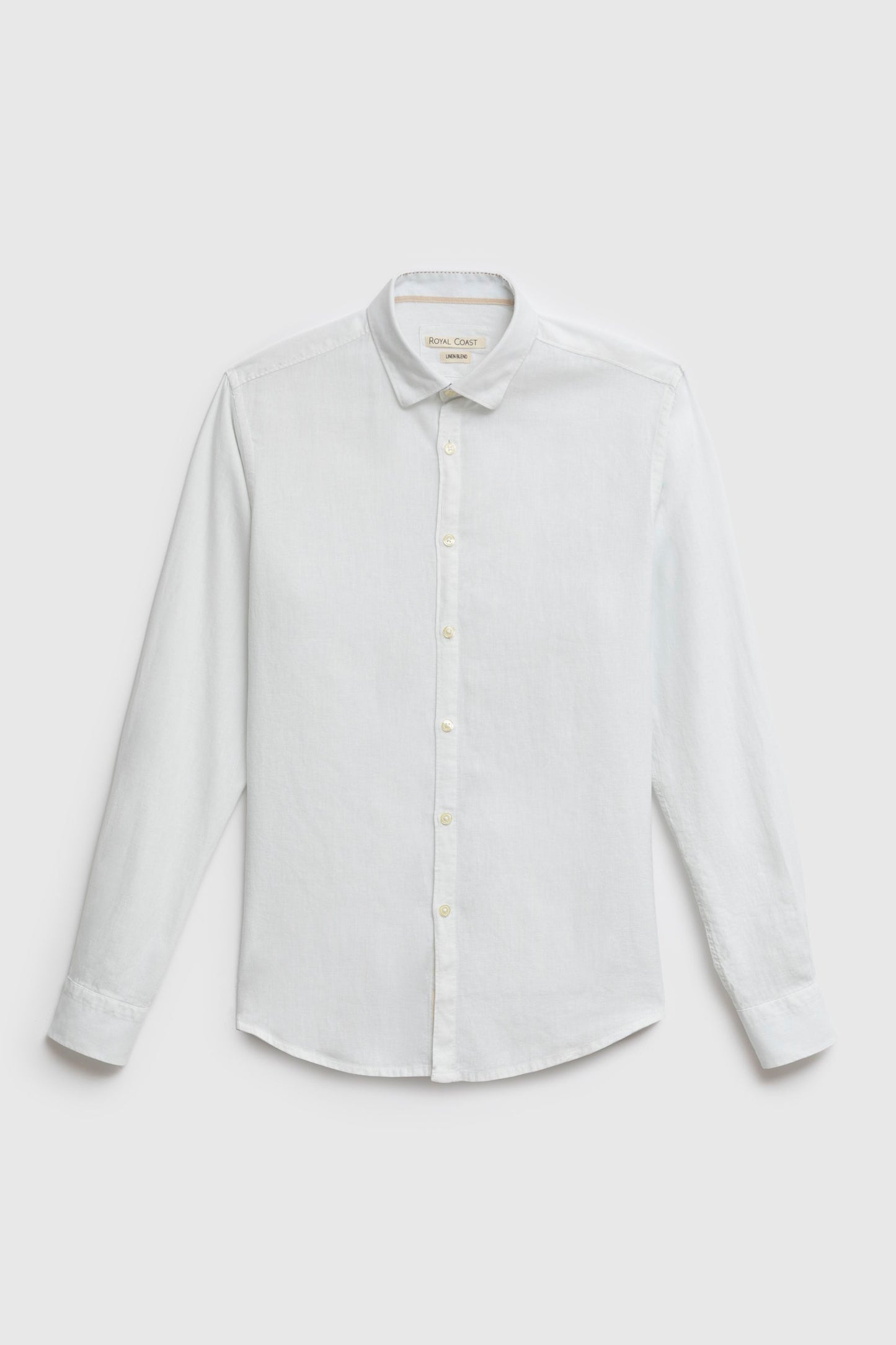 Camicia in Lino Viscosa Tinto Capo con Collo Clip Down