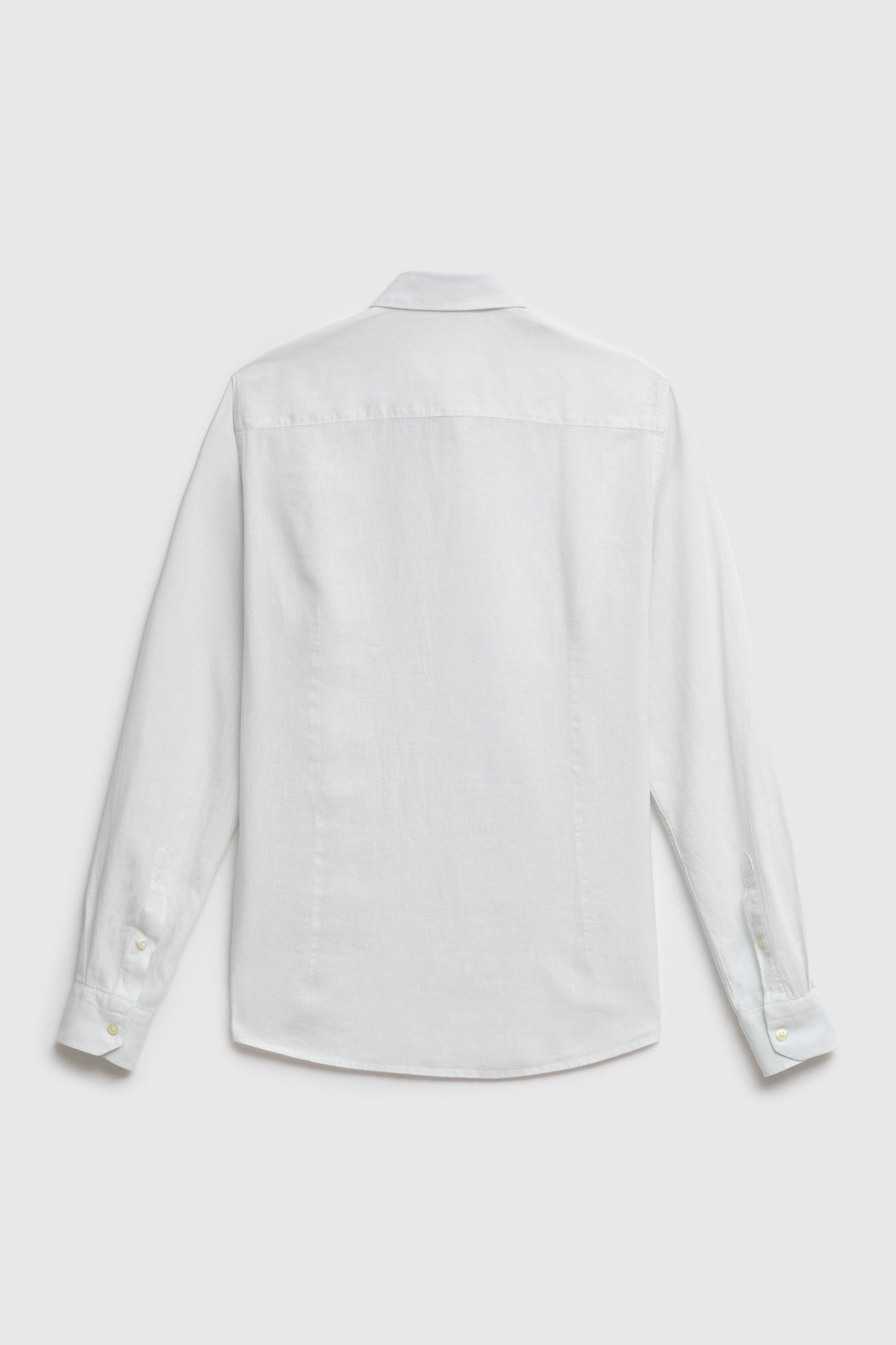 Camicia in Lino Viscosa Tinto Capo con Collo Clip Down