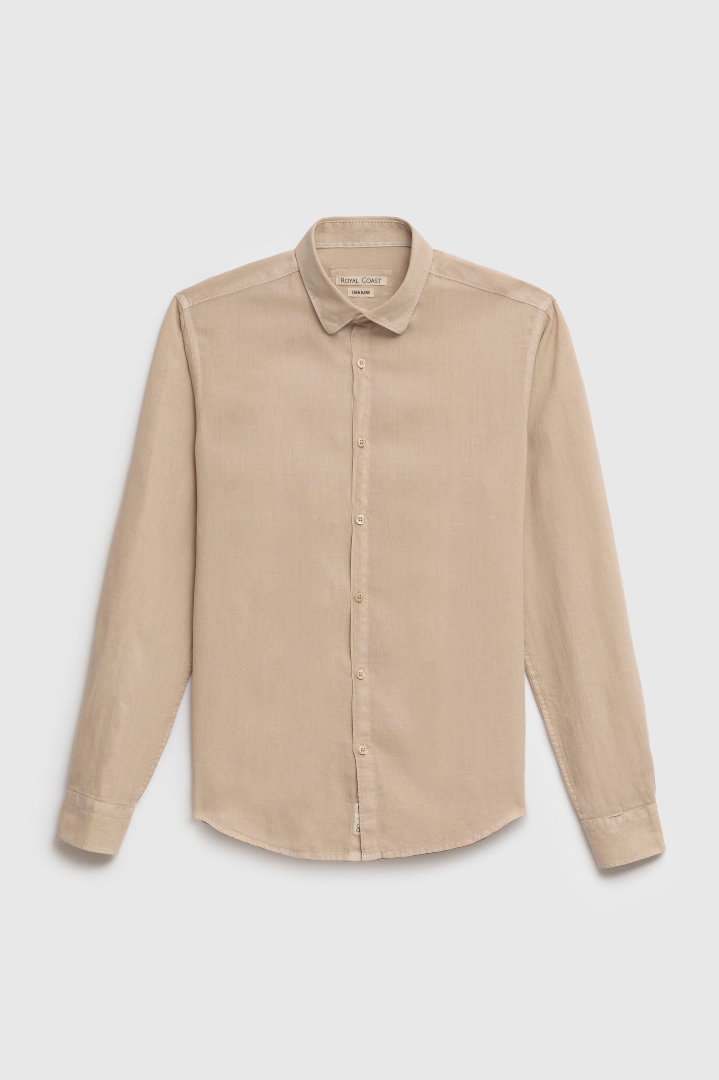 Camicia in Lino Viscosa Tinto Capo con Collo Clip Down