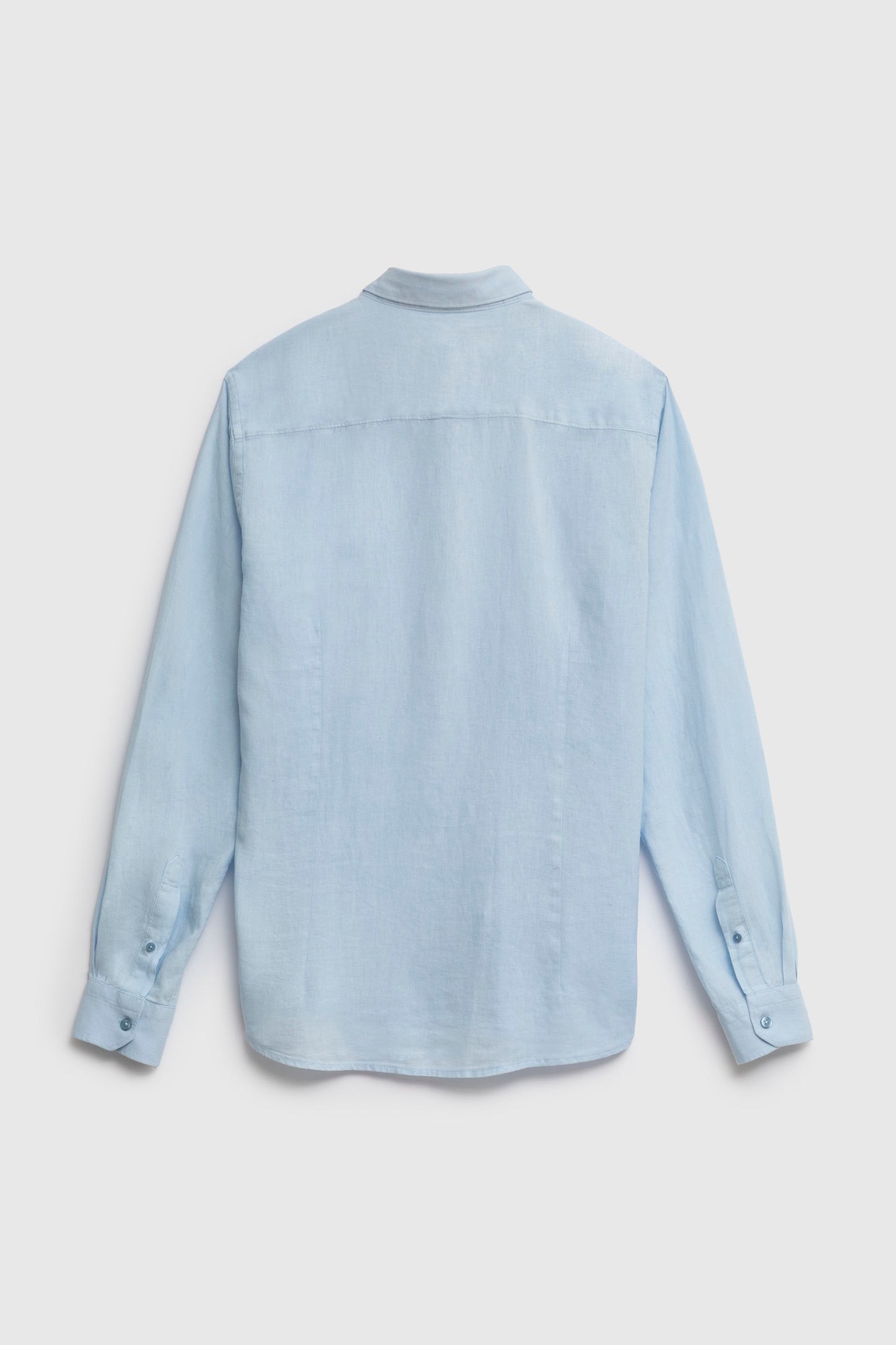 Camicia in Lino Viscosa Tinto Capo con Collo Clip Down