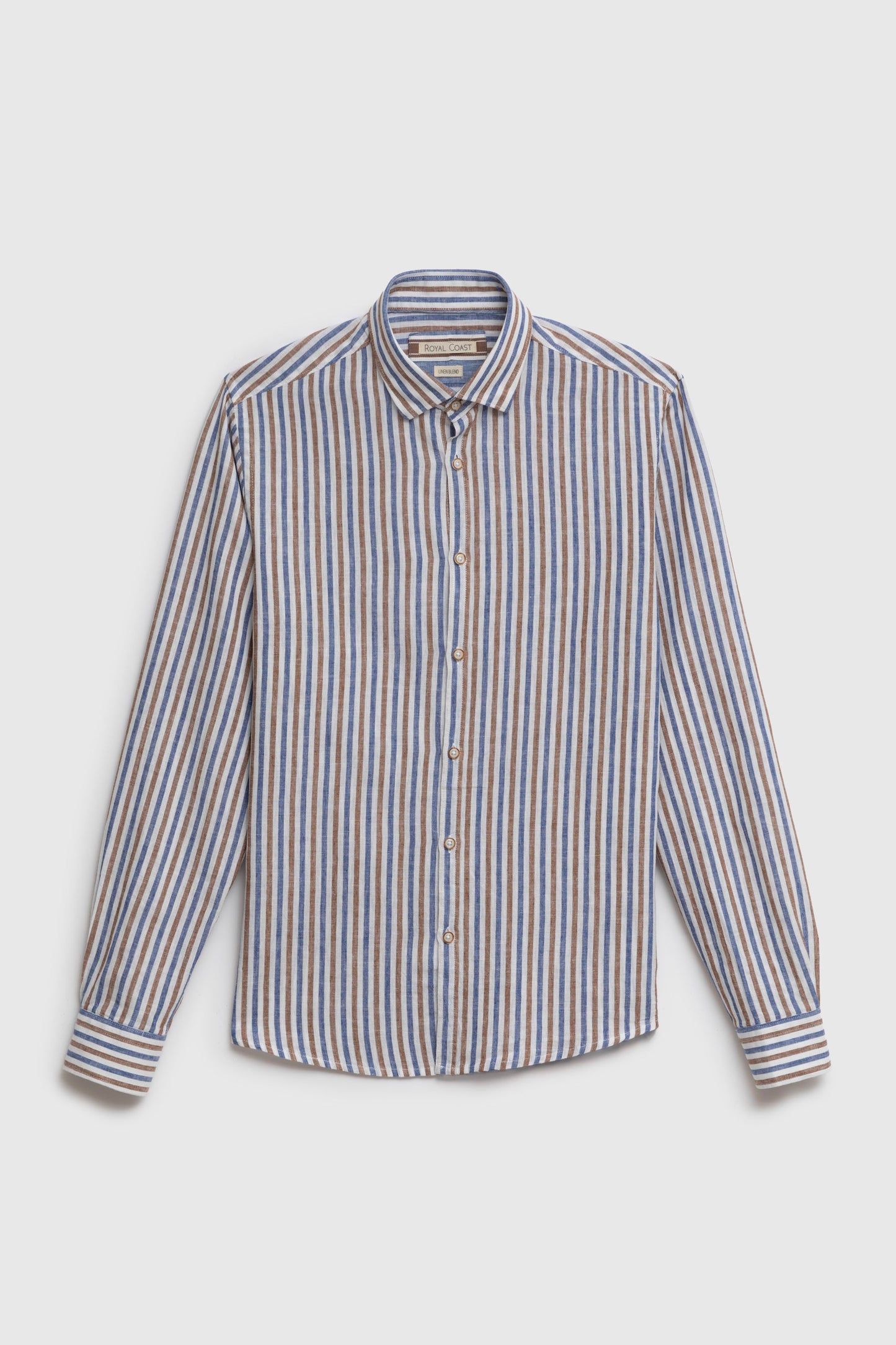 Camicia in fantasia di Lino Cotone con collo clip down
