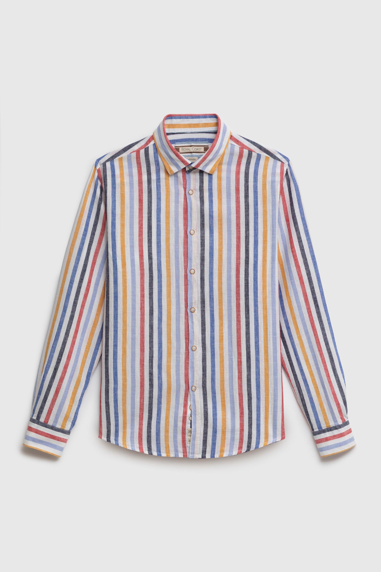 Camicia in fantasia di Lino Cotone con collo clip down