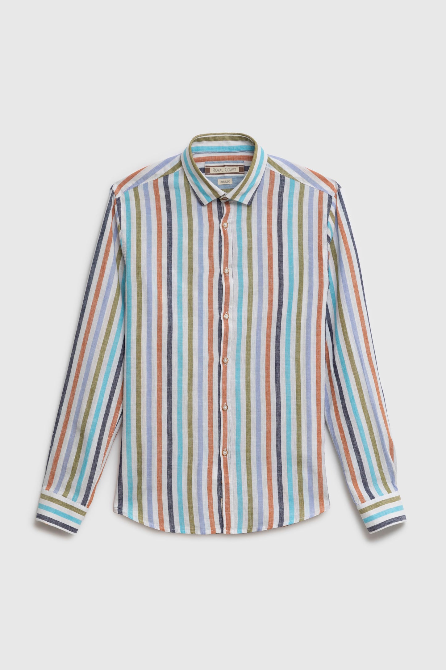 Camicia in fantasia di Lino Cotone con collo clip down