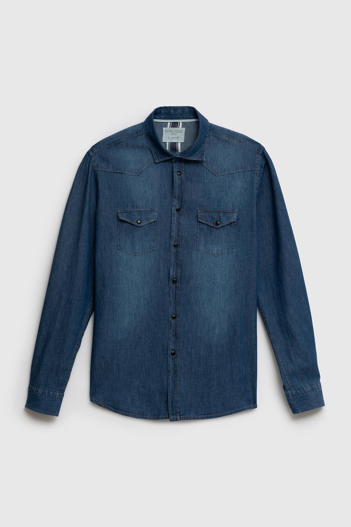 Camicia in denim di cotone modello Western