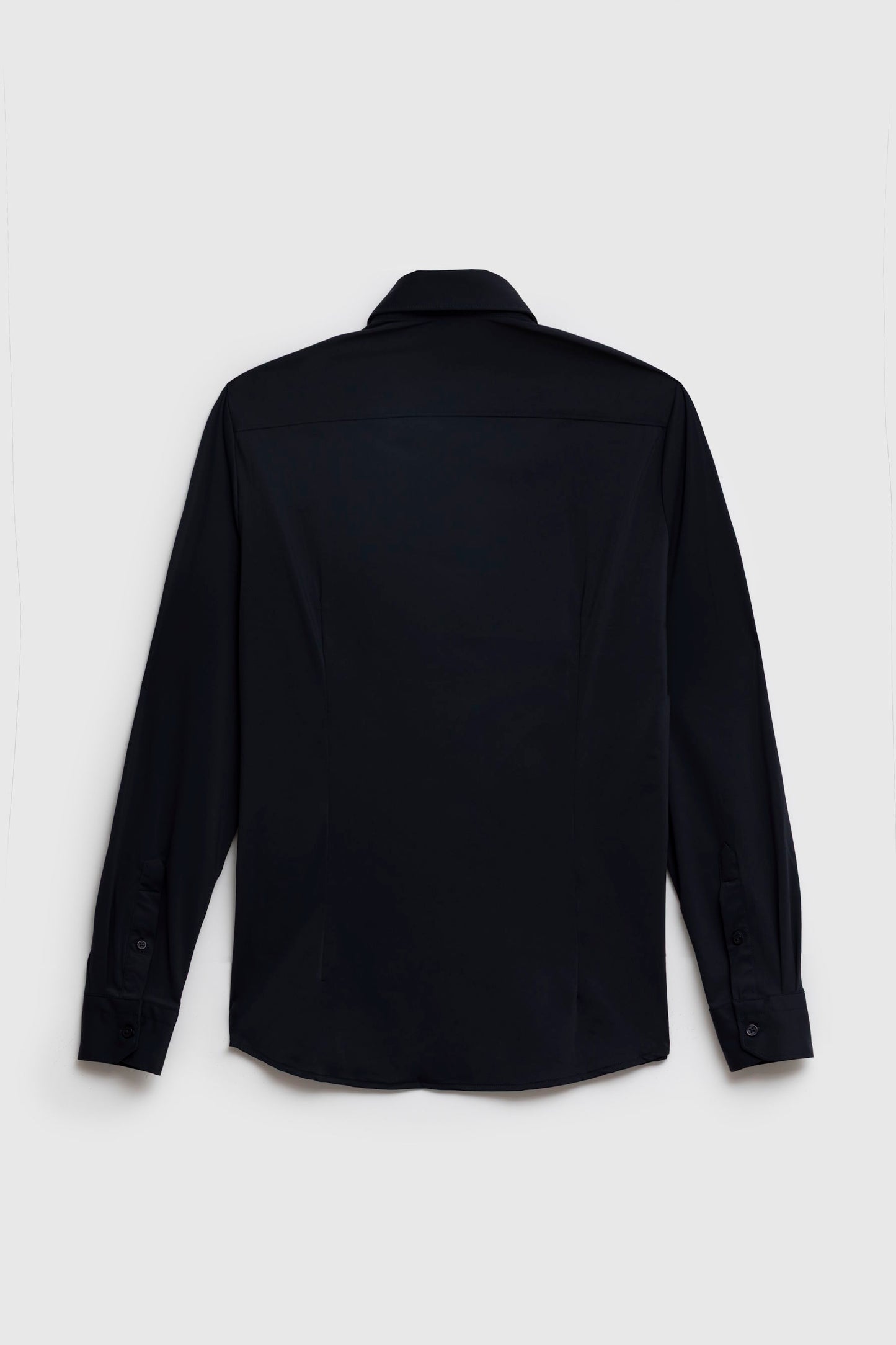 Camicia in tessuto tecnico stretch con collo classico piccolo